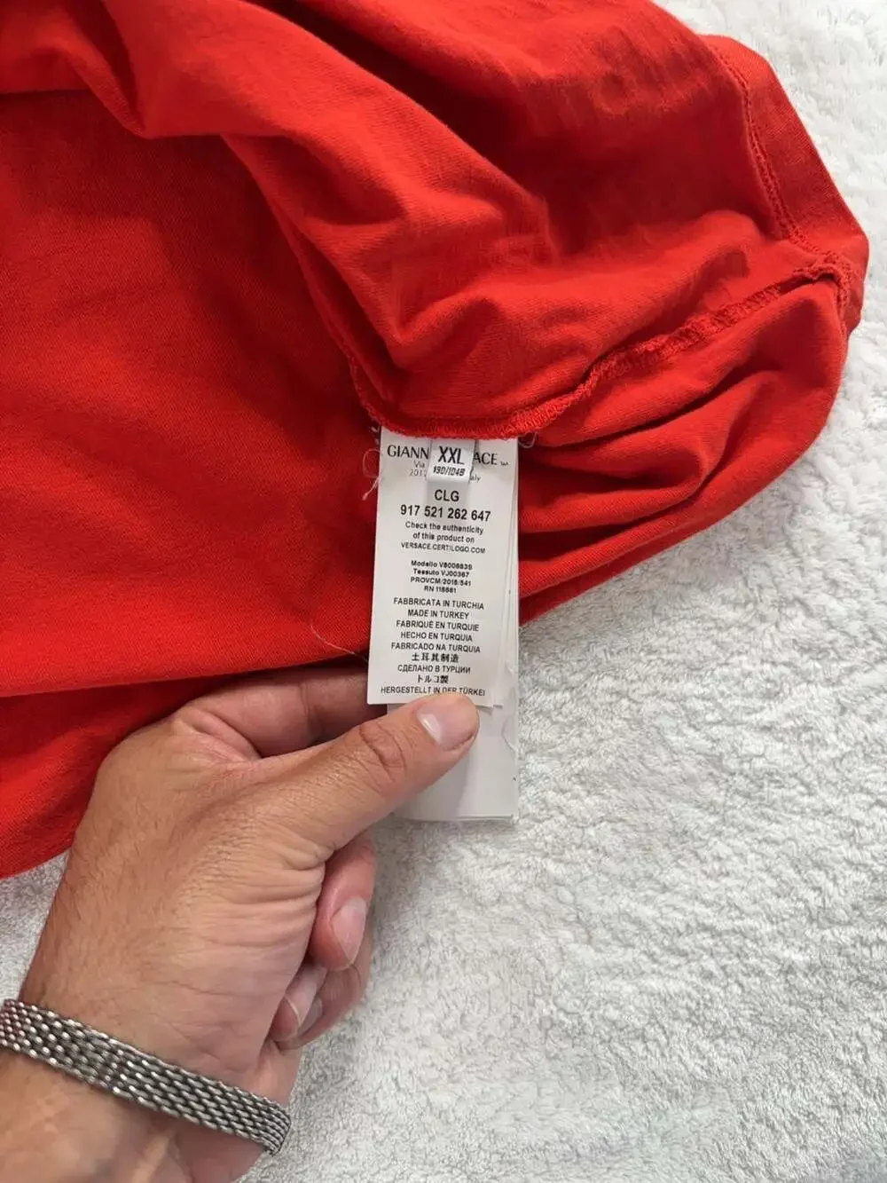 Versace Collection Red Greek Key Trim T-Shirt XXL